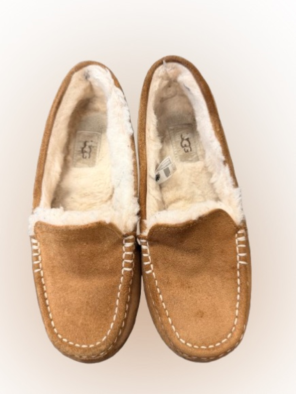 UGG Ansley Chestnut Sheepskin Suede Moccasin Slippers Women’s US 8